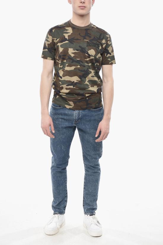  디스퀘어드2 반팔 티셔츠 S74GD1291 S23723 001S Marrone Verde Militare - DSQUARED2