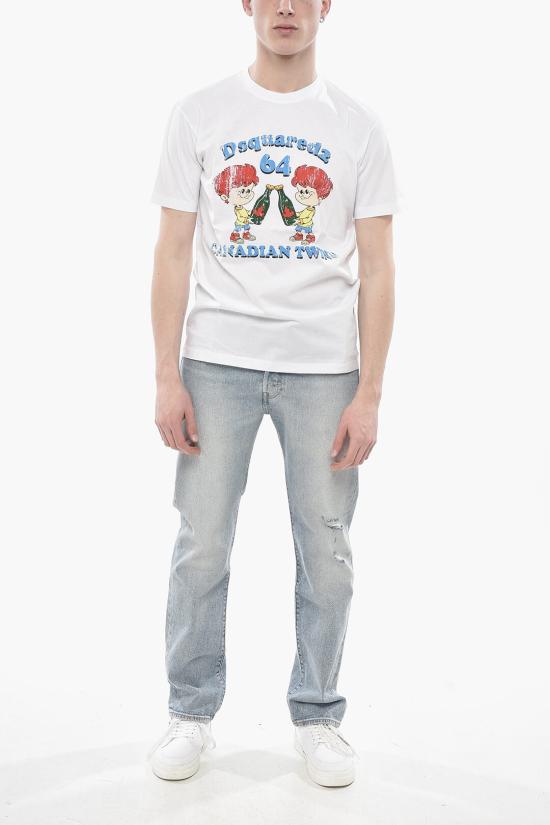  디스퀘어드2 반팔 티셔츠 S71GD1396 S23009 100 White - DSQUARED2