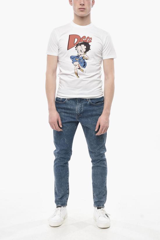  디스퀘어드2 반팔 티셔츠 S74GD1269 S23009 100 White - DSQUARED2