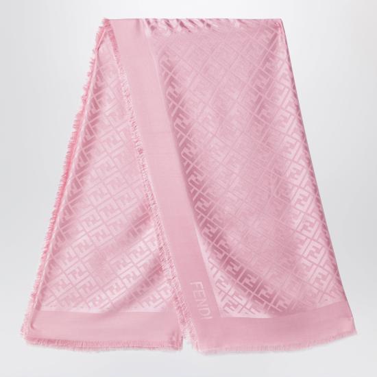 26SS 펜디 오가닉 실크 울 FF 숄 FXT069AJW7 Pink