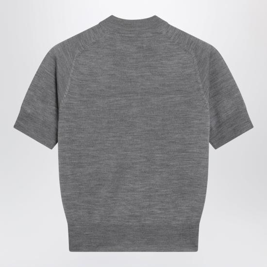 26SS 아미 스몰 하트 로고 울 숏슬리브 가디건 FKC387KN0039 Grey - AMI