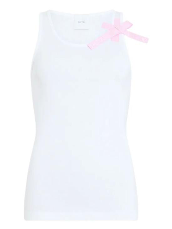 26SS 파투 오가닉 코튼 매듭 스트랩 탱크탑 JE2129994 001W WHITE