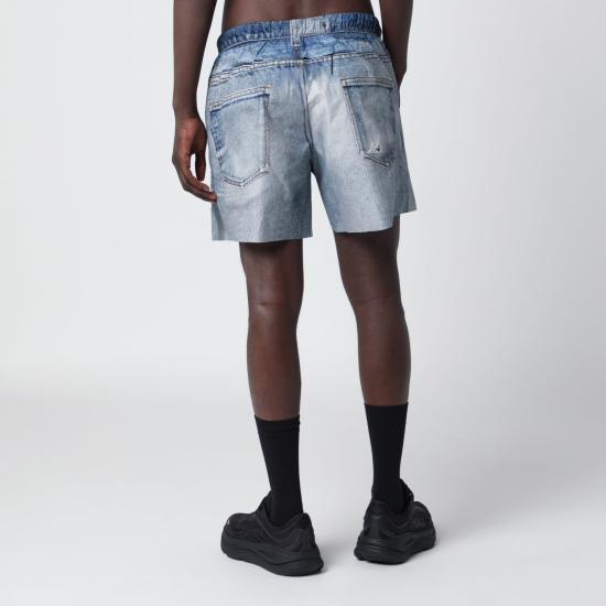 26SS 새티스파이 디지털 데님 피스쉘 5인치 언라인드 쇼츠 12008CO Blue - SATISFY