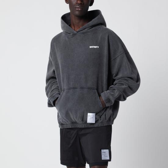 26SS 새티스파이 후드 티셔츠 11046CO Black