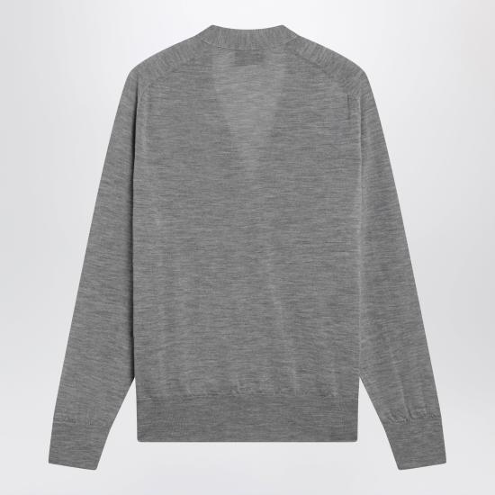 26SS 아미 톤온톤 하트 로고 알렉산드레 마티우시 울 가디건 HKC384KN0039 Grey - AMI
