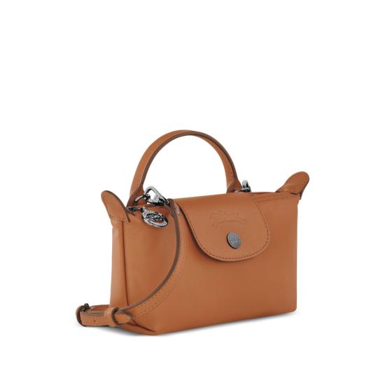 26SS 롱샴 르 플리아쥬 엑스트라 XS 레더 파우치 34205987 M19 BROWN - LONGCHAMP