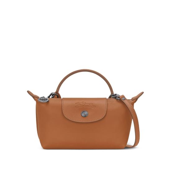 26SS 롱샴 르 플리아쥬 엑스트라 XS 레더 파우치 34205987 M19 BROWN