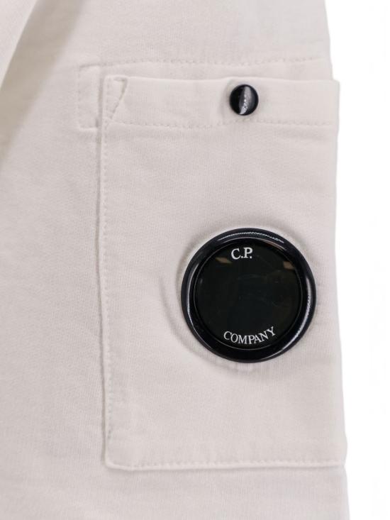 26SS 씨피 컴퍼니 라이트 플리스 숏슬리브 스웨트셔츠 20CMSS034A002246G 103 White - C.P. COMPANY