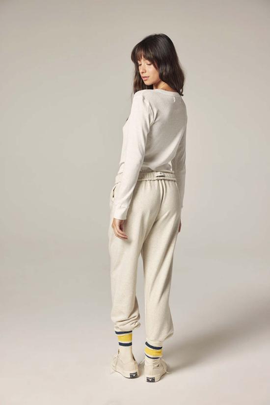  아멘테 긴팔 티셔츠 긴팔 면 헨리넥 티셔츠 화이트 - AMENTE