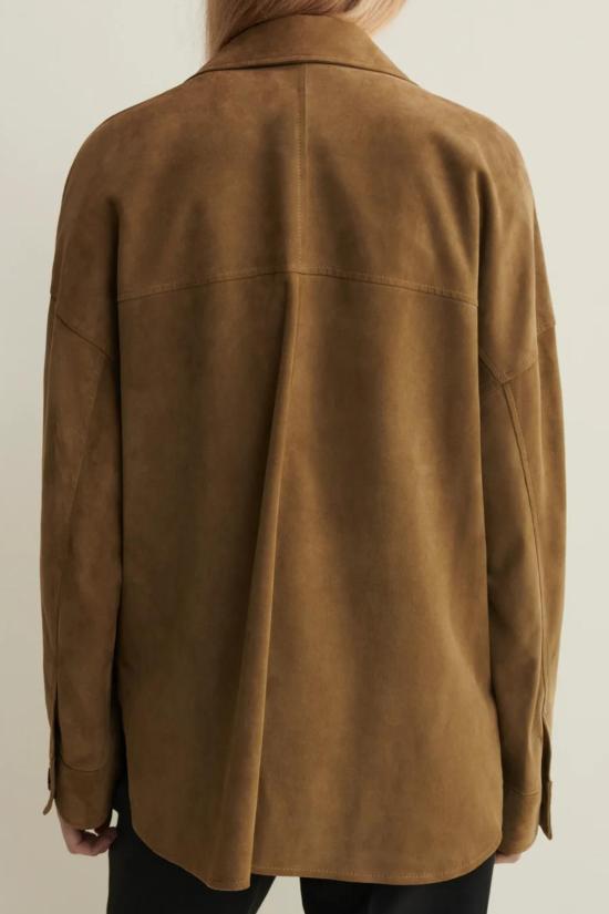  아르마 무스탕 케일리 스웨이드 셔츠 재킷 올리브 - ARMA