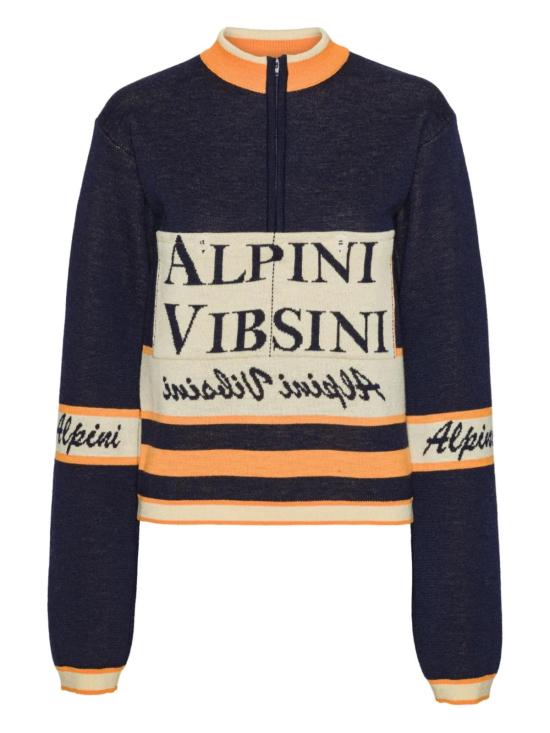  헨릭 빕스코브 스웨터 Henrik Vibskov 레이스 저지 긴소매 탑 네이비 Alpini
