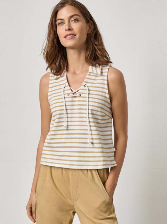  릴라 피 블라우스 릴라 P. 민소매 칼라 탑