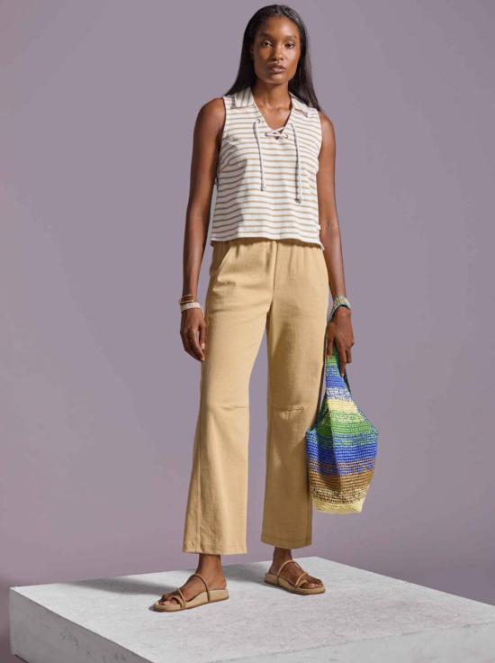  릴라 피 블라우스 릴라 P. 민소매 칼라 탑 - LILLA P