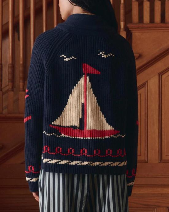  더 그레이트 가디건 . 세일보트 카디건 다크 네이비 - THE GREAT