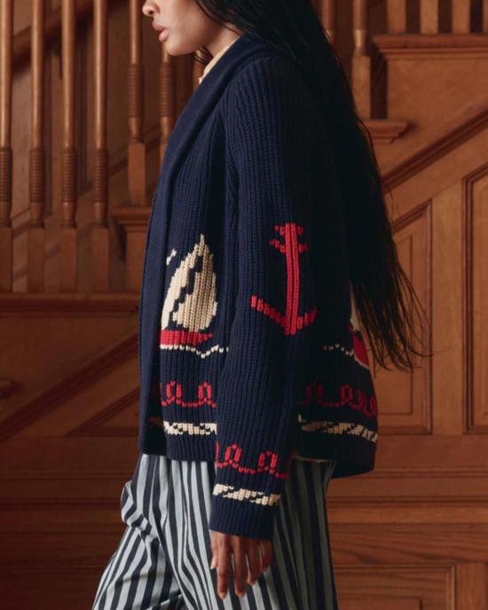  더 그레이트 가디건 . 세일보트 카디건 다크 네이비 - THE GREAT