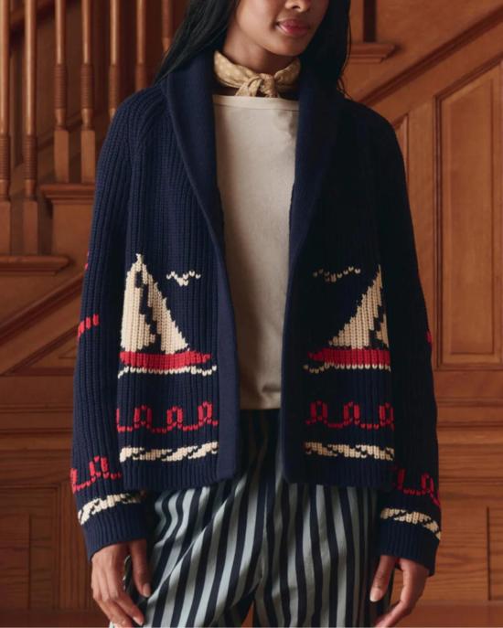  더 그레이트 가디건 . 세일보트 카디건 다크 네이비 - THE GREAT