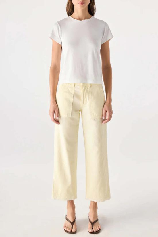  아모 데님 크롭 팬츠 이지 아미 슬라우치