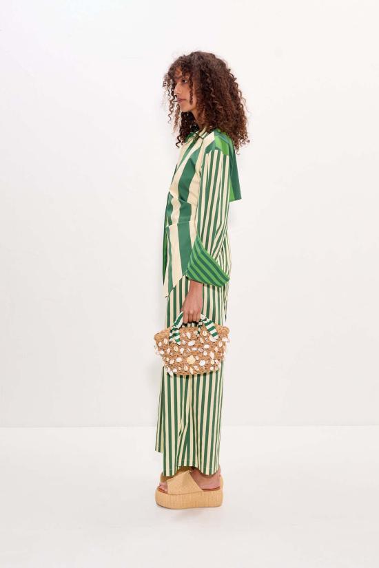  사이먼밀러 크롭 팬츠 사이먼 밀러 토니 포플린 팬츠 구미 그린/에크루 - SIMONMILLER