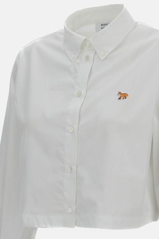  메종키츠네 셔츠 메종 키츠네 베이비 폭스 크롭 셔츠 화이트 - MAISON KITSUNE