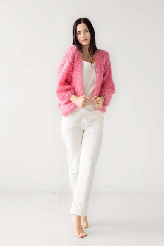  Maiami 가디건 마이아미 모헤어 봄버  봉봉 핑크 - OTHER BRANDS