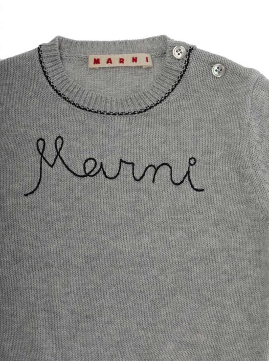  [키즈] 마르니 풀오버 키즈 크루넥 로고 스웨터 (회색) - MARNI