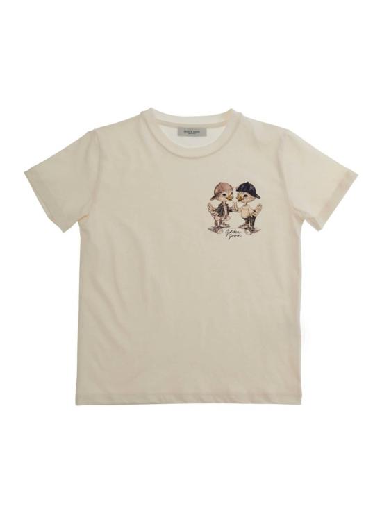  [키즈] 골든구스 티셔츠 어린이용 골든 구스 크루넥 티셔츠 (앞면 프린트, 흰색)