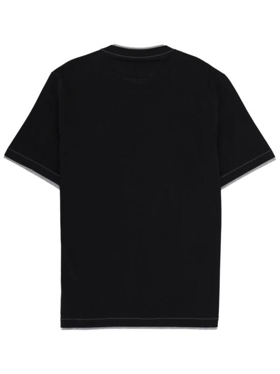  브루넬로 쿠치넬리 반팔 티셔츠 로고 티셔츠 블랙 - BRUNELLO CUCINELLI