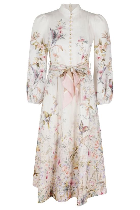  짐머만 미디 원피스 리벨리온 버튼 미디 드레스 크림 에이비어리