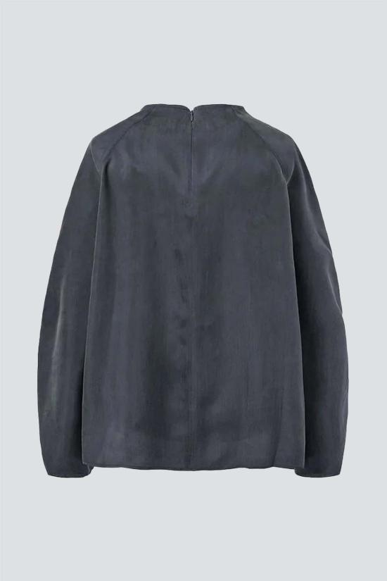  아모멘토 블라우스 차콜 래글런 쿠프로 탑 - AMOMENTO