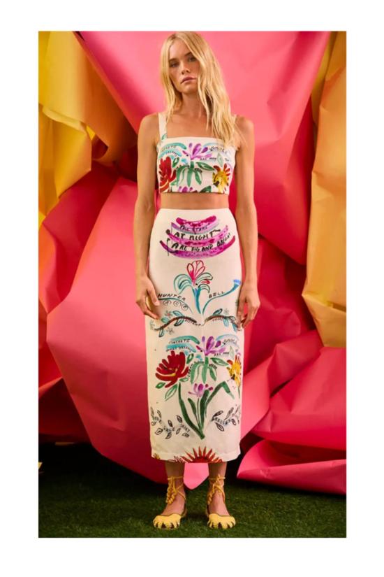  헌터 벨 롱 스커트 린 스커트, 애니버서리 프린트 멀티컬러 - HUNTER BELL