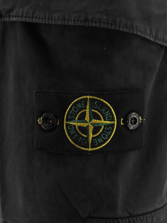  스톤 아일랜드 숏팬츠 오가닉 코튼 쇼츠 블랙 - STONE ISLAND