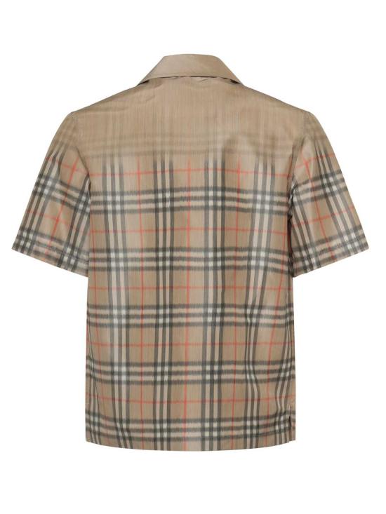  버버리 반팔 셔츠 페이디드 체크  샌드 베이지 - BURBERRY