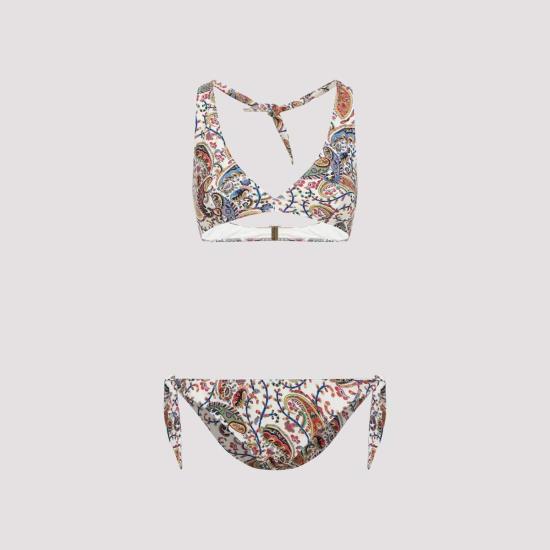  에트로 비키니 수영복 홀터넥 비키니 멀티 화이트