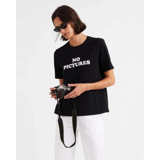  큘 반팔 티셔츠 쿨레 더 모던 노 픽처스 티셔츠 블랙 - KULE