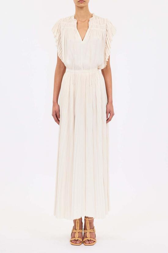  울라 존슨 블라우스 Ulla Johnson Agosta 플러터 슬리브 탑 Cowrie