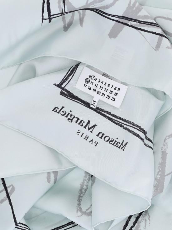  마르지엘라 머플러/스카프 메종  숫자 실크 스카프 라이트 블루 - MAISON MARGIELA