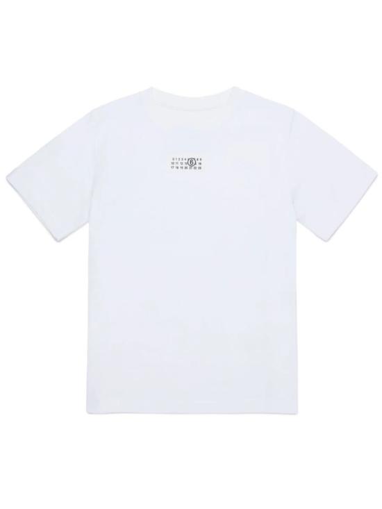  [키즈] MM6 메종마르지엘라 티셔츠 키즈 MM6 메종 마르지엘라 로고 티셔츠 화이트