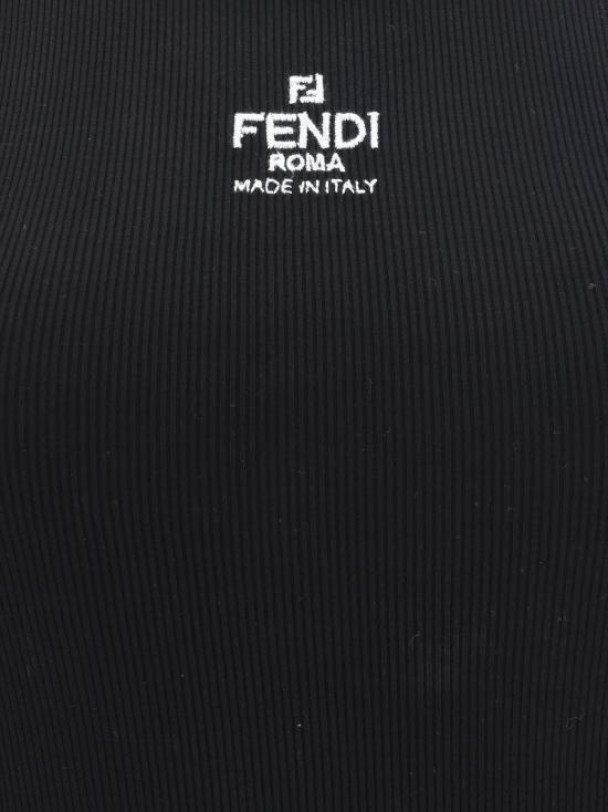  펜디 민소매 티셔츠 탑 블랙 - FENDI