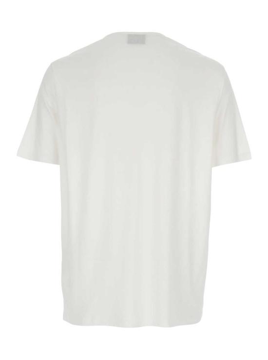  엠포리오 아르마니 반팔 티셔츠 로고 자수 크루넥 티셔츠 (화이트) - EMPORIO ARMANI