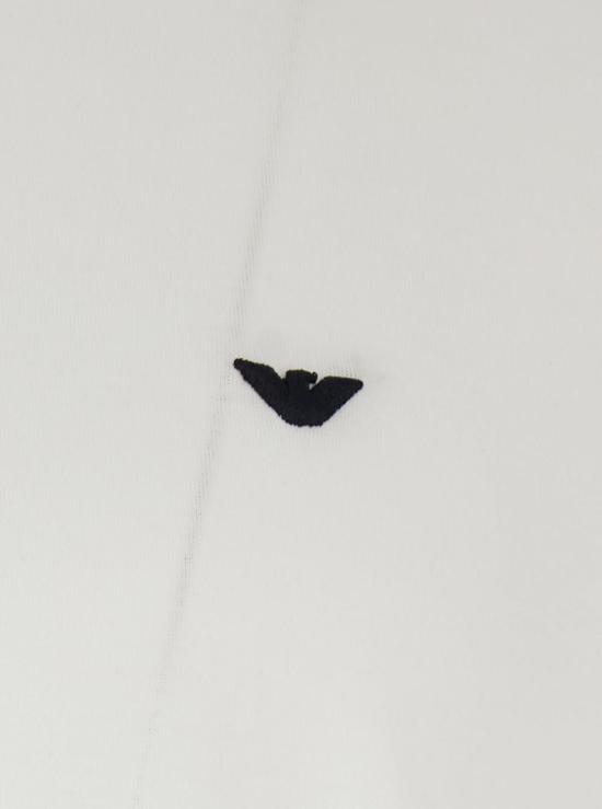  엠포리오 아르마니 반팔 티셔츠 로고 자수 크루넥 티셔츠 (화이트) - EMPORIO ARMANI