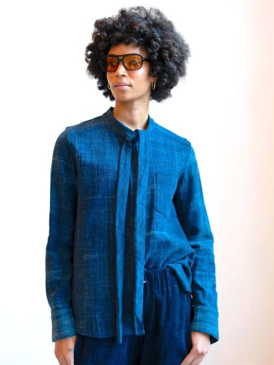  Yesaet 셔츠 Bamako 핸드룸 셔츠 인디고 - YESAET