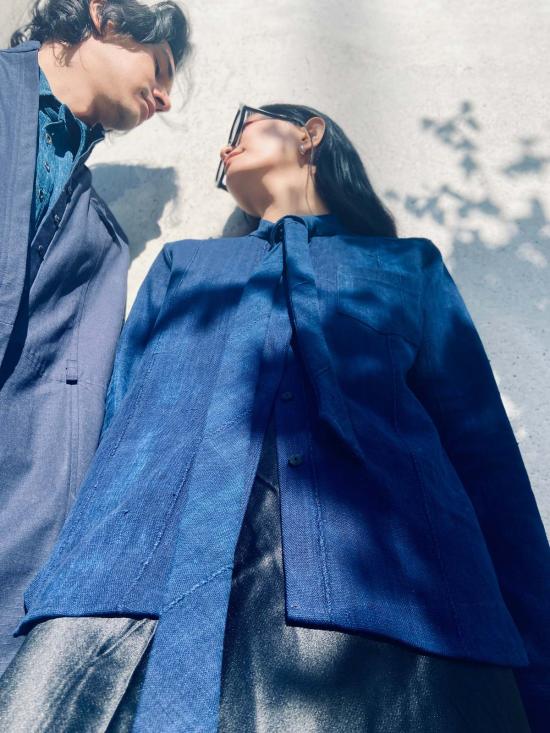  Yesaet 셔츠 Bamako 핸드룸 셔츠 인디고 - YESAET