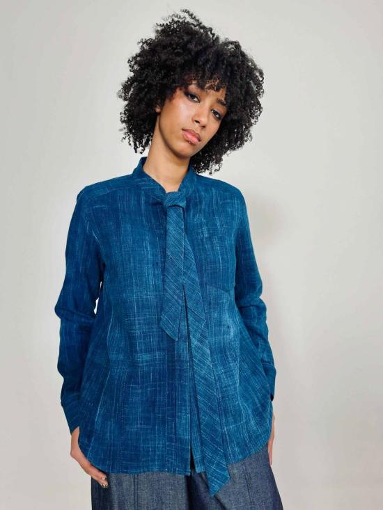  Yesaet 셔츠 Bamako 핸드룸 셔츠 인디고