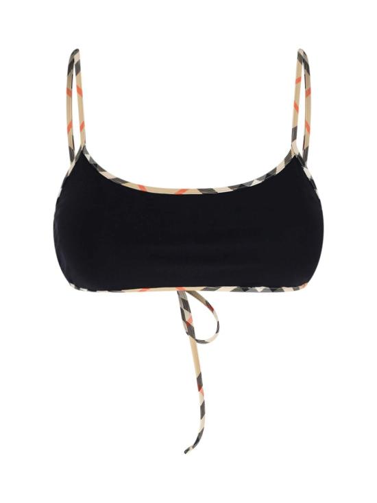  버버리 비키니 수영복 체크 수영복 상의 블랙