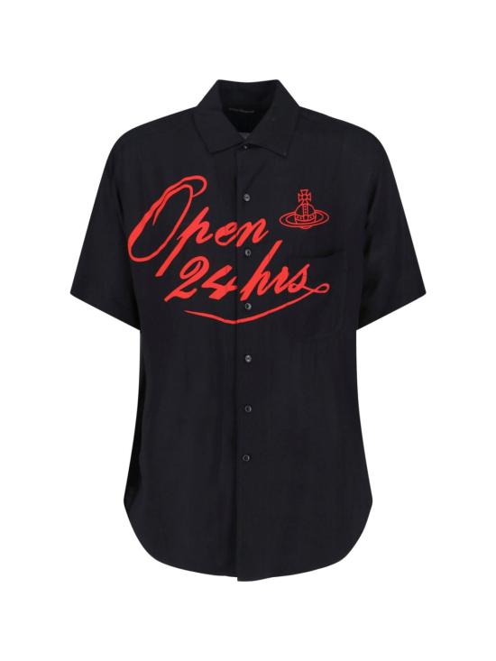  비비안웨스트우드 반팔 셔츠 비비안 웨스트우드 오픈 24시간 볼링 셔츠 블랙