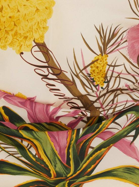  블루마린 민소매 티셔츠 올오버 플로럴 노트 탑 멀티컬러 - BLUMARINE