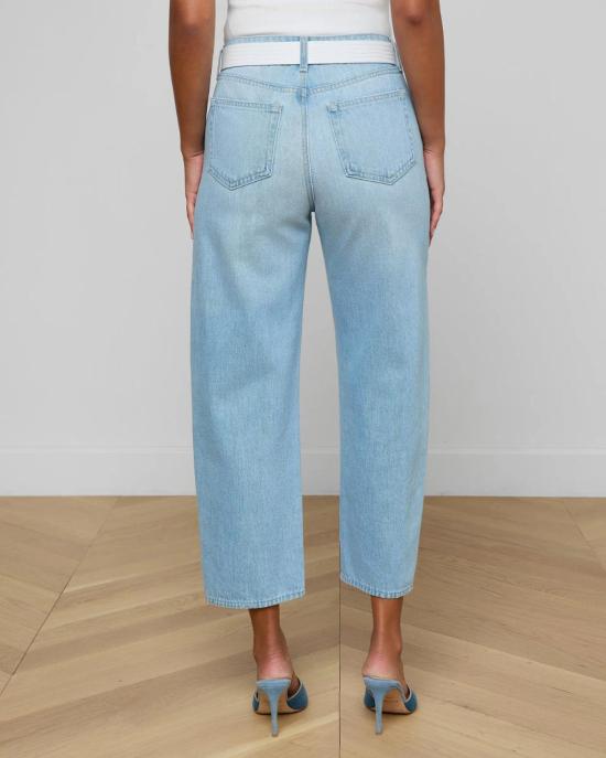  라장스 데님 팬츠 말리스 하이라이즈 보우 레그 진 브레아 - L'AGENCE