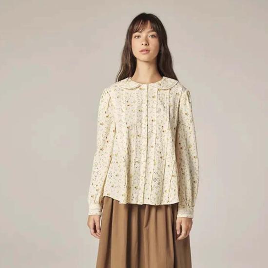  아멘테 블라우스 피터팬 셔츠 탑 - AMENTE