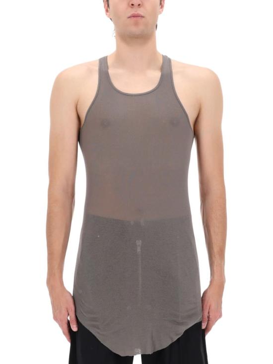  릭 오웬스 민소매 티셔츠 코튼 스 그레이 - RICK OWENS