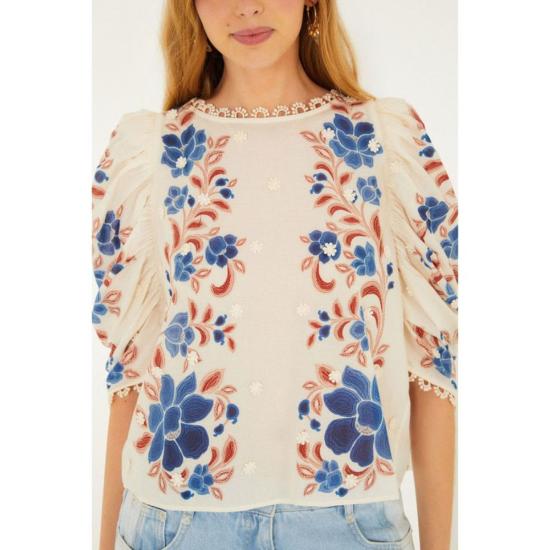  팜 리오 블라우스 레나타 플로럴 샌드  레나타 플로럴 샌드